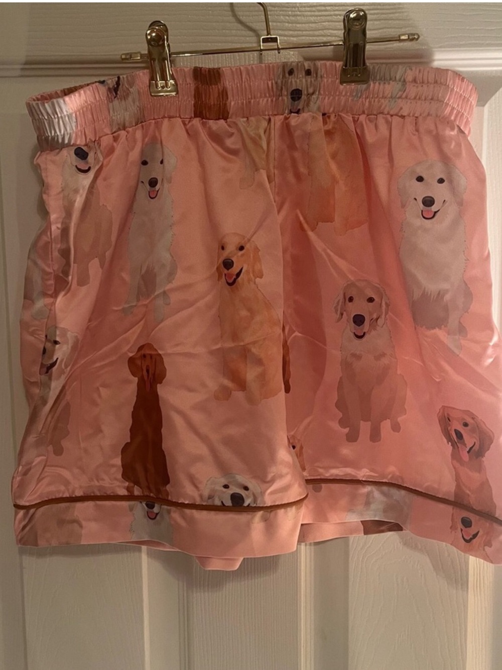 NWOT SHESHOW Golden Retriever satin pajama set Sz L - Picture 5 of 7